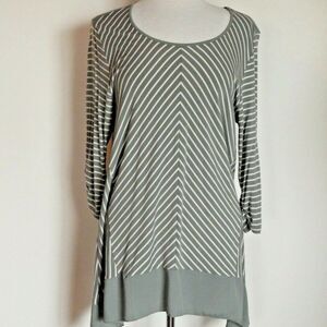 Chico's Gray and White Striped Tunic